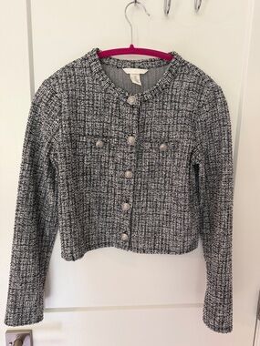 H&M Tweed Button-Front Top